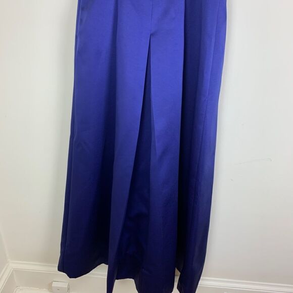 ABS Collection Spaghetti Strap Blue Satin Gown Size 4 NEW - Picture 6 of 8